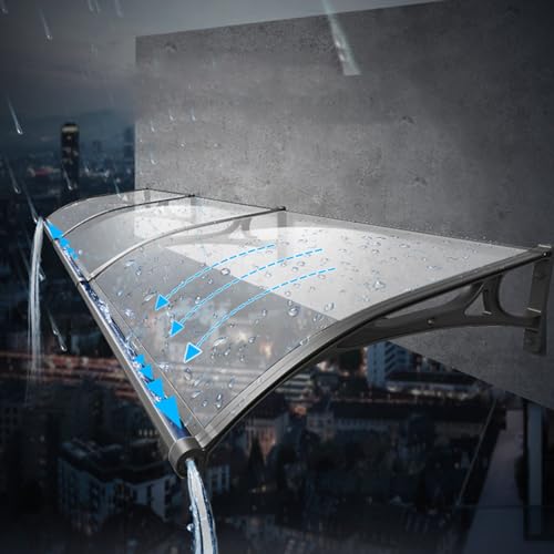 Transparente Terrassenmarkise für den Außenbereich – Türvordach für Eingang & Fenster – gebogenes Design ideal für Gärten, Balkone & Türen – Regen- & Schneeschutz Transparente Terrassenmarkise für den Außenbereich – Türvordach für Eingang & Fenster – gebogenes Design ideal für Gärten, Balkone & Türen – Regen- & Schneeschutz von Generisch