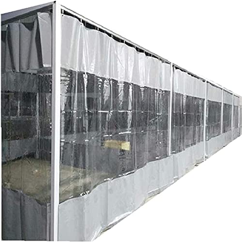 Transparente Terrassenüberdachung – wasserdichte PVC-Pavillon-Abdeckung mit Ösen, perfekt für den Außenbereich, Garten, Pergola, Balkon – Grau, 7,5 x 3 m Größe von Generisch