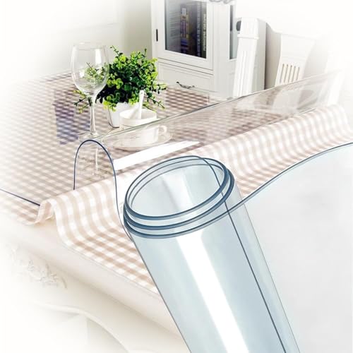 Transparente Tischabdeckung, 3,0 mm dick, Tischschutz aus Kunststoff, Tischschutz für Esstisch, PVC-Tischschutz, Tischunterlage für Küchentisch, 61 x 109,2 cm, 3 mm Transparente Tischabdeckung, 3,0 mm dick, Tischschutz aus Kunststoff, Tischschutz für Esstisch, PVC-Tischschutz, Tischunterlage für Küchentisch, 61 x 109,2 cm, 3 mm von Generisch