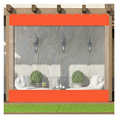 Transparente Wärmedämmungsvorhänge für den Außenbereich, wasserdicht, mit Ösen, für Terrasse, Balkon, Pavillon, anpassbare Größe (6 x 2,7 m) von Generisch