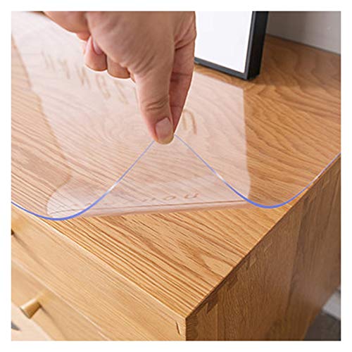 Transparente ölbeständige Tischabdeckung, robuste 3,0 mm Schutzfolie für Esstische, Schreibtische und Couchtische, Größe 90 x 120 cm von Generisch