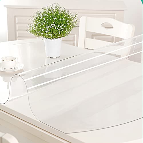 Transparente ovale PVC-Tischdecke, 1 mm dick, wasserdicht und ölbeständig, benutzerdefinierte Größe (86 x 138 cm) – langlebiger, flexibler Schutz für Ess- und Outdoor-Tische von Generisch