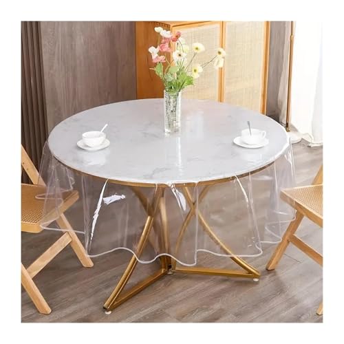 Transparente runde Kunststoff-Tischdecke, wasserdicht und ölbeständig, 180 cm, mit Schutzhülle, perfekt für Partys, Picknicks und den täglichen Gebrauch Transparente runde Kunststoff-Tischdecke, wasserdicht und ölbeständig, 180 cm, mit Schutzhülle, perfekt für Partys, Picknicks und den täglichen Gebrauch von Generisch
