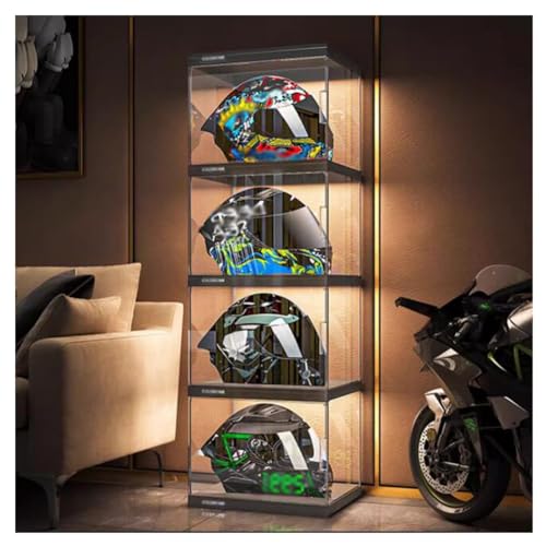 Transparente stapelbare Aufbewahrungsbehälter mit magnetischem Deckel, vielseitige Vitrine für Helme, Bücher und Kosmetik, platzsparender Organizer von Generisch