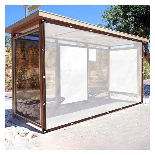 Transparente wasserdichte Plane, robuste transparente Pavillon-Vorhänge für Terrasse, Veranda, Gewächshaus, 5 x 9 m, ideale Pflanzenabdeckung Transparente wasserdichte Plane, robuste transparente Pavillon-Vorhänge für Terrasse, Veranda, Gewächshaus, 5 x 9 m, ideale Pflanzenabdeckung von Generisch