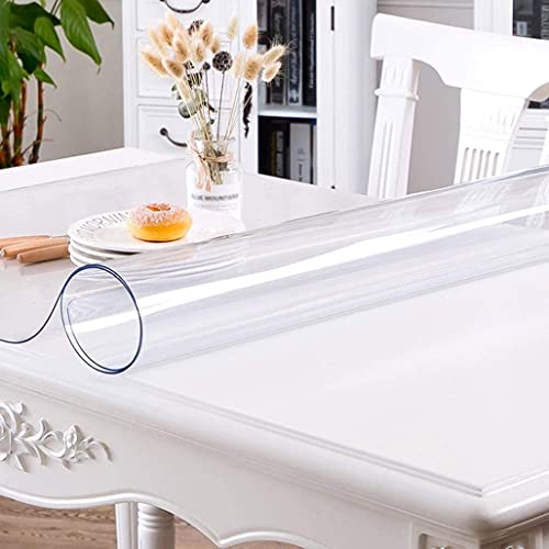 Transparente wasserdichte Tischdecke, abwischbare PVC-Tischschutzmatte für Essmöbel, öldichte Abdeckung (Größe: 80 x 180 cm) von Generisch