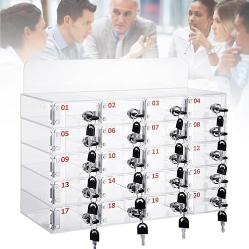 Transparenter Acryl-Handy-Aufbewahrungsschrank mit Schloss, sicherer Schreibtisch-Organizer für Klassenzimmer und Büro Transparenter Acryl-Handy-Aufbewahrungsschrank mit Schloss, sicherer Schreibtisch-Organizer für Klassenzimmer und Büro von Generisch