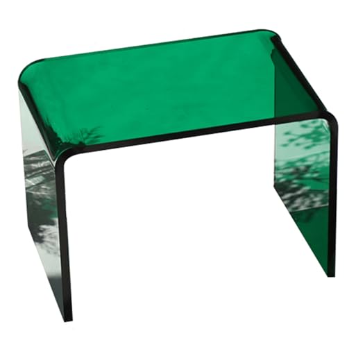 Transparenter Acryl-Hocker mit gepolstertem Sitz, vielseitiger Fußhocker für Wohnzimmer, Schlafzimmer und Küche von Generisch