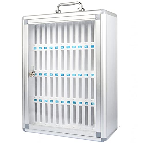Transparenter Handytresor mit Griff - Abschließbarer Sicherheitsschrank für Schulen & Büros 24/48 Slots Pocket Locker für mobile Geräte von Generisch