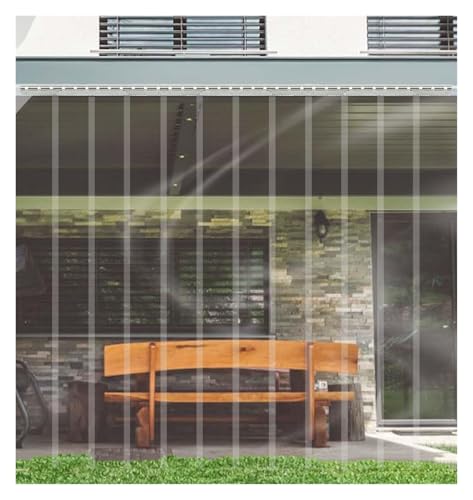 Transparenter PVC-Streifenvorhang für Garage, Terrasse und Gefrierschrank, vertikale Jalousien, Lamellen (165 x 230 cm), isoliert, einfache Installation für Lager und Kühler von Generisch
