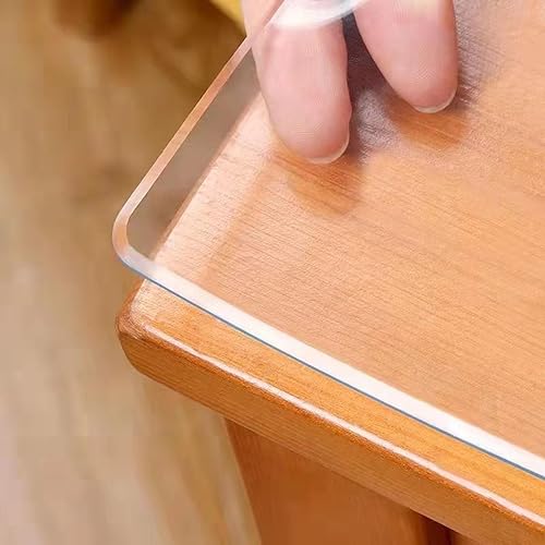 Transparenter PVC-Tischschutz, 1,5 mm/2 mm/3 mm dick, hitzebeständig, transparente Kristallabdeckung für Tische 70 x 150 cm, robuster Tischschutz, leicht zu reinigen von Generisch