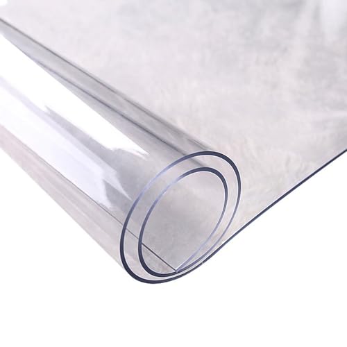 Transparenter PVC-Tischschutz, 105 x 180 cm, 2 mm dick, wasserdichte Tischdecke für Esszimmer und Schreibtisch, langlebig, transparent, kratz- und schmutzabweisend von Generisch