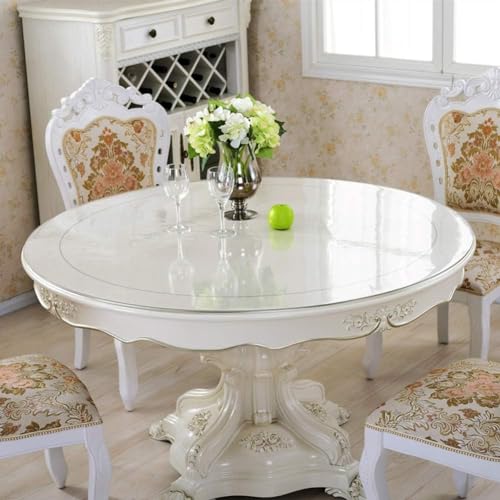 Transparenter PVC-Tischschutz, 70 cm, rund, wasserdicht, Vinyl-Tischdecke, leicht zu reinigen, transparent, 2 mm dick, ideal für Zuhause und Büro von Generisch