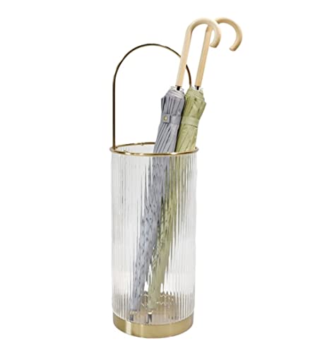 Transparenter Schirmständer – Schirmhalter aus Metall und Glas, europäisches modernes Design für Eingangsbereich, Flur oder Zuhause – schlanker Organizer für nasse oder trockene Regenschirme von Generisch