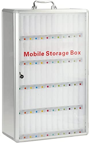 Transparenter Telefonsafe aus Aluminium für Klassenzimmer und Büro, Wandmontage mit handgeschriebenen Etiketten, sichere Aufbewahrung, Silber, 48 Bits, ideal für Organisation und Sicherheit. Transparenter Telefonsafe aus Aluminium für Klassenzimmer und Büro, Wandmontage mit handgeschriebenen Etiketten, sichere Aufbewahrung, Silber, 48 Bits, ideal für Organisation und Sicherheit. von Generisch