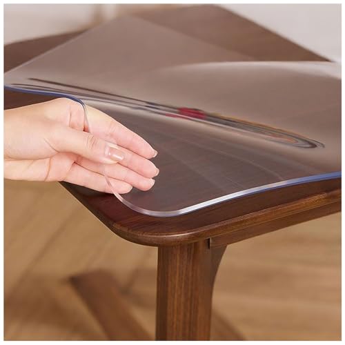 Transparenter Tischschutz mit abgewinkeltem Rand, waschbar, mehrere Größen, wasserdicht, TPU-Tischdecke, schmutzabweisend, 59 x 217 cm, für Esszimmer und Küche von Generisch