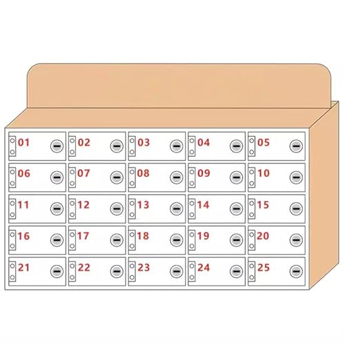 Transparenter Wand-Handyspind - Sichere Aufbewahrungsbox für Fabrikpersonal & Studenten - Abschließbarer Tresor 6-100 Steckplätze (Transparent A 25 Steckplätze) von Generisch