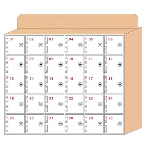 Transparenter Wand-Handyspind - Sichere Aufbewahrungsbox für Fabrikpersonal & Studenten - Abschließbarer Tresor für 6-100 Telefone (Transparent B 30 Bits) von Generisch