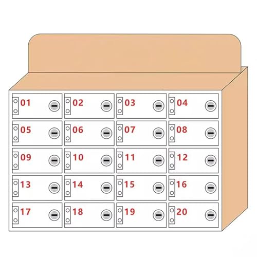 Transparenter Wandmontierbarer Handyspind - Sichere Aufbewahrungsbox für Fabrikpersonal & Studenten - Abschließbarer Tresor 6-100 Steckplätze (20 Bits A) von Generisch