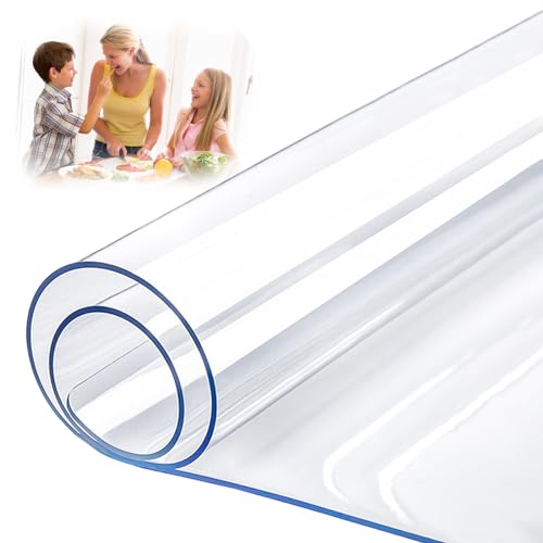 Transparenter rechteckiger Tischschutz, wasserdichte PVC-Tischdecke, transparente Kunststoffabdeckung für Esstisch, Schreibtischschutz, 1 mm dick, 100 x 220 cm, langlebig und leicht zu reinigen Transparenter rechteckiger Tischschutz, wasserdichte PVC-Tischdecke, transparente Kunststoffabdeckung für Esstisch, Schreibtischschutz, 1 mm dick, 100 x 220 cm, langlebig und leicht zu reinigen von Generisch