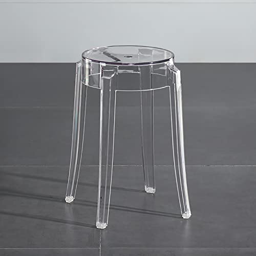 Transparenter rückenfreier Kunststoff-Hocker, stapelbares Design für Küche, Wohnzimmer, Schlafzimmer und Büro Transparenter rückenfreier Kunststoff-Hocker, stapelbares Design für Küche, Wohnzimmer, Schlafzimmer und Büro von Generisch