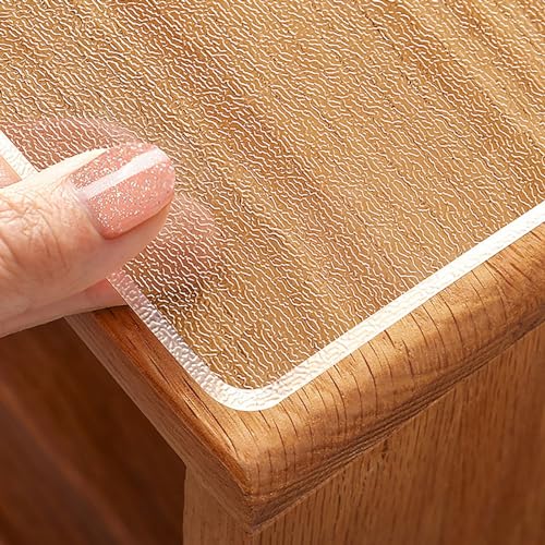 Transparenter runder Tischschutz, transparente PVC-Tischabdeckung, rutschfest, wasserdicht, Esstischabdeckung, hitzebeständig, leicht zu reinigen, Tischschutz von Generisch
