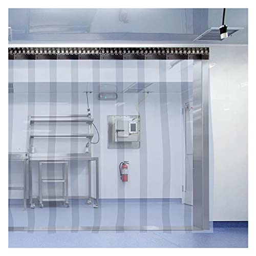 Transparenter wasserdichter PVC-Vorhang mit vertikalen Streifen für Garagentore, langlebige Kunststoffrollos, ideal für Lagerbereiche (Größe: 75 x 210 cm) von Generisch