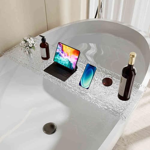 Transparentes Acryl-Bad-Tablett – wasserdichter Badewannen-Organizer zur Entspannung, hält Kerzen, Weinglas und Telefon Transparentes Acryl-Bad-Tablett – wasserdichter Badewannen-Organizer zur Entspannung, hält Kerzen, Weinglas und Telefon von Generisch