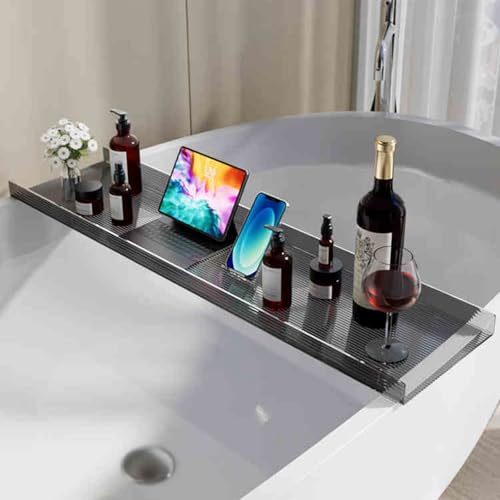 Transparentes Acryl-Badtablett – wasserdichtes Regal für Kerzen, Weinglas und Telefon – unverzichtbares Badewannen-Zubehör für Entspannung von Generisch