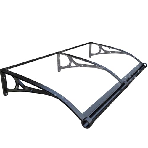 Transparentes Polycarbonat-Türvordach 60 x 80 cm, Outdoor-Markise mit Dachrinne, stilvolle Veranda-Abdeckung für Eingangsbereich, Veranda, Terrasse, Terrasse, wetterbeständig und langlebig von Generisch
