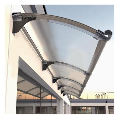 Transparentes Polycarbonat-Türvordach für den Eingang, Vordertürmarkise mit großem Waschbecken und doppelter Drainage, gebogene Markise für Zuhause, 140 x 200 cm Transparentes Polycarbonat-Türvordach für den Eingang, Vordertürmarkise mit großem Waschbecken und doppelter Drainage, gebogene Markise für Zuhause, 140 x 200 cm von Generisch