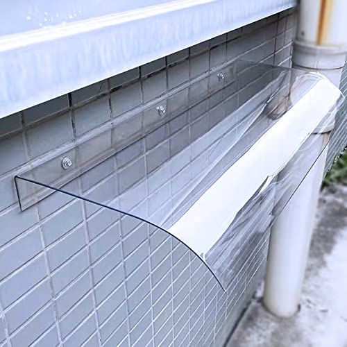 Transparentes Polycarbonat-Türvordach mit UV-Schutz Regenschutz für Veranda & Garten, platzsparendes Design (50 x 140 cm) Außeneingangsmarkise von Generisch