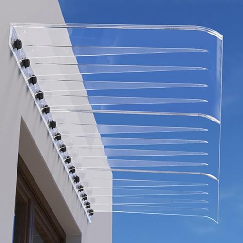 Transparentes Polycarbonat-Türvordach – unsichtbare Außenmarkise für UV-, Regen- und Schneeschutz – einfach zu installierende, gebogene Markise (40 x 130 cm/16 x 51) von Generisch