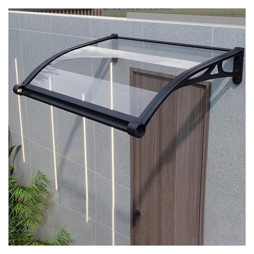 Transparentes Türvordach mit Dachrinne, 60 cm x 130 cm, Polycarbonat, für den Außenbereich, für Haustüren, Veranden, Terrassen, Gärten und Dächer, wetterfester Schutz von Generisch