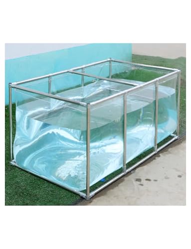 Transparentes oberirdisches Schwimmbecken mit Edelstahlhalterung, faltbares Design für einfachen Transport, ideal für Koiteich und Außenbereich von Generisch