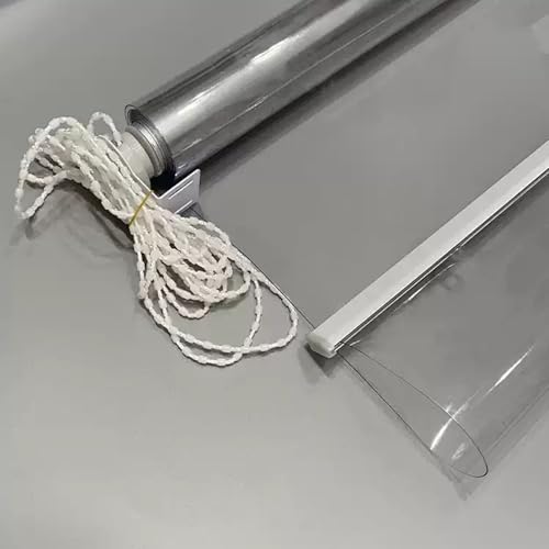 Transparentes wasserdichtes PVC-Rollo – regenfester Kunststoff-Fensterladen – staubdichte Seitenzug-Fensterabdeckung für Hotel und Büro – maßgeschneidert (115 cm x 240 cm) von Generisch