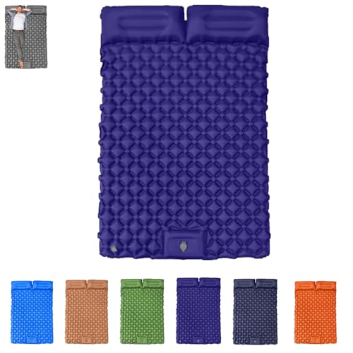 Travel Air Mattress- Inflatable Sleeping Pad, Waterproof Inflatable Camping Sleeping Pads, Foldable Camp Sleep Mat Travel Tent Gear for Parks Hiking Backpacking Picnic Walking Climbing (Dark Blue) von Generisch