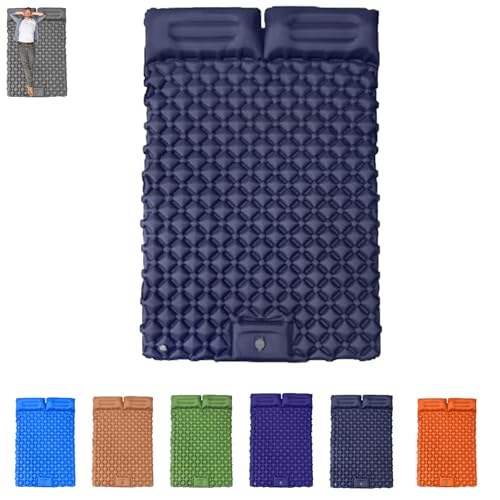 Travel Air Mattress- Inflatable Sleeping Pad, Waterproof Inflatable Camping Sleeping Pads, Foldable Camp Sleep Mat Travel Tent Gear for Parks Hiking Backpacking Picnic Walking Climbing (Navy Blue) von Generisch