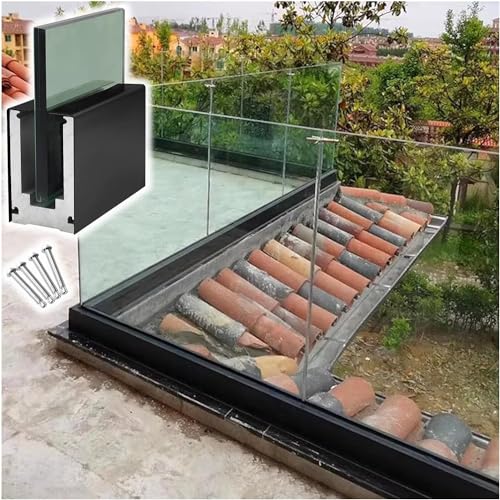 Treppengeländer, Baluster, Glas-Pool-Zaun, schwarze Aluminium-Zapfen für Terrasse, Loft, Hotel und Banken, 6 m Boden/eingebettet/seitliche Ra-Platten Treppengeländer, Baluster, Glas-Pool-Zaun, schwarze Aluminium-Zapfen für Terrasse, Loft, Hotel und Banken, 6 m Boden/eingebettet/seitliche Ra-Platten von Generisch