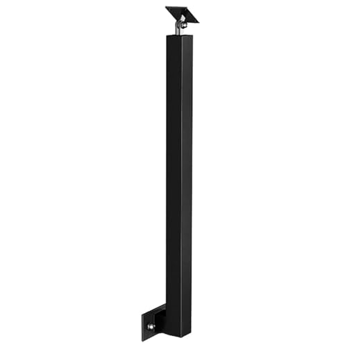 Treppengeländer-Pfosten, Schmiedeeisen, Handlauf-Seitenmontage, Geländer-Set für Außentreppen, schwarze Schutzsäule mit Schraubenset (Größe: 65 cm) von Generisch