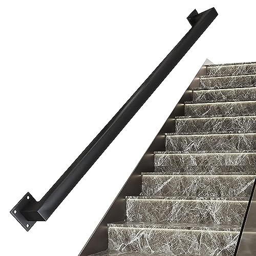 Treppengeländer-Set aus Schmiedeeisen, für den Innen- und Außenbereich, verstellbar, 1 m bis 2,5 m, schwarzes Metall-Wandhalterung, komplettes 5,7 m System für Sicherheit und Stil Treppengeländer-Set aus Schmiedeeisen, für den Innen- und Außenbereich, verstellbar, 1 m bis 2,5 m, schwarzes Metall-Wandhalterung, komplettes 5,7 m System für Sicherheit und Stil von Generisch