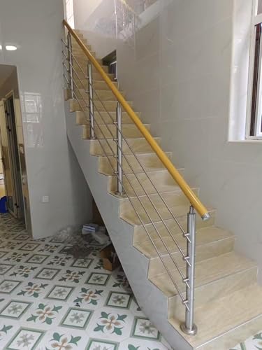 Treppengeländer-Set für den Innenbereich mit Edelstahlpfosten und PVC-Handlauf, sichere und langlebige Drahtzaunlösung für Flure und Lofts von Generisch
