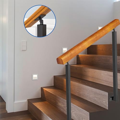 Treppengeländer für Verandatreppen - Modernes Holz mit verstellbaren Halterungen, Doppelpfostengriffen von Generisch