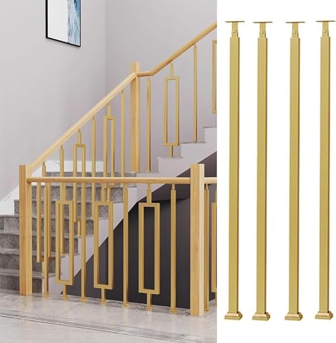 Treppengeländerpfosten Innen und Außen - Metall Geländer für Treppensanierung Schwarz (2er Set 85cm/33,5 Zoll) - Sicherheitsgeländerlösung von Generisch