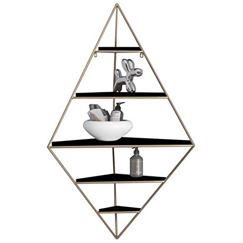 Tri Wandregal-Set – schwebende Eckregale für Wohnzimmer und Schlafzimmer mit goldenem Rahmen, wandmontierte schwarze Regale – modernes Design für stilvolle Organisation zu Hause Tri Wandregal-Set – schwebende Eckregale für Wohnzimmer und Schlafzimmer mit goldenem Rahmen, wandmontierte schwarze Regale – modernes Design für stilvolle Organisation zu Hause von Generisch