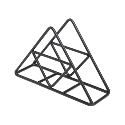 Triangular Napkin Holder Simple Design Metal Table Napkin Holders Decorative Napkins Holder for Home Kitchen Table Black Abtropfgestell Besteck (C, One Size) von Generisch