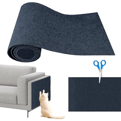 Trimmbare Selbstteppichmatte, Katzenkratzmatte, Kratzmatte, Kratzmatte, Kratzschutz, Möbelschutz und Wandkratzer, selbstklebende Teppiche (Schwarz, 30 x 30 cm) von Generisch
