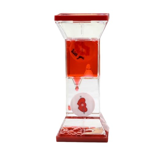 Tropfen Sanduhr Flüssig Bewegung Bubble Liquid Motion Timer Sanduhr Dekompressionsölleck Schreibtisch Spielzeug Geschenk for Kinder und Erwachsene (Rot) von Generisch