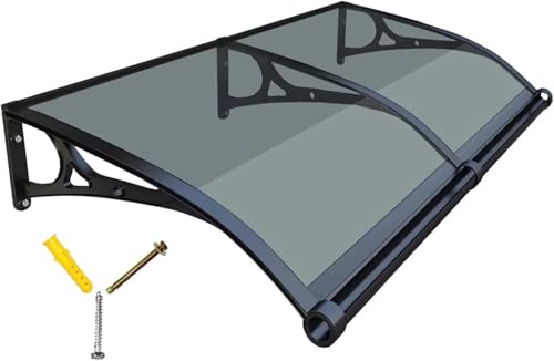 Türdach Pultbogenvordach Vordach aus Aluminium Schwarzer Ständer Durchsichtig Polycarbonat für Eingangstür Vordach Haustür Eingangsmarkise Regenschutz,Automatische Entwässerung Türdach Pultbogenvordach Vordach aus Aluminium Schwarzer Ständer Durchsichtig Polycarbonat für Eingangstür Vordach Haustür Eingangsmarkise Regenschutz,Automatische Entwässerung von Generisch