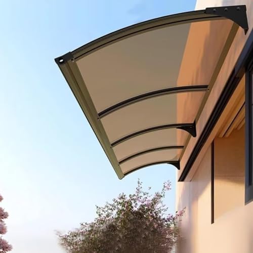 Türdach Pultbogenvordach Vordach aus Aluminium Ständer Polycarbonat für Eingangstür Vordach Haustür Eingangsmarkise Regenschutz,Automatische Entwässerung von Generisch